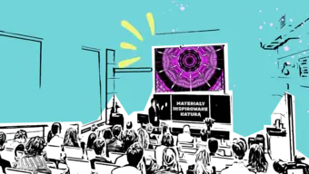 grafka przedstawiajaca sale wykłądową z słuchaczami 